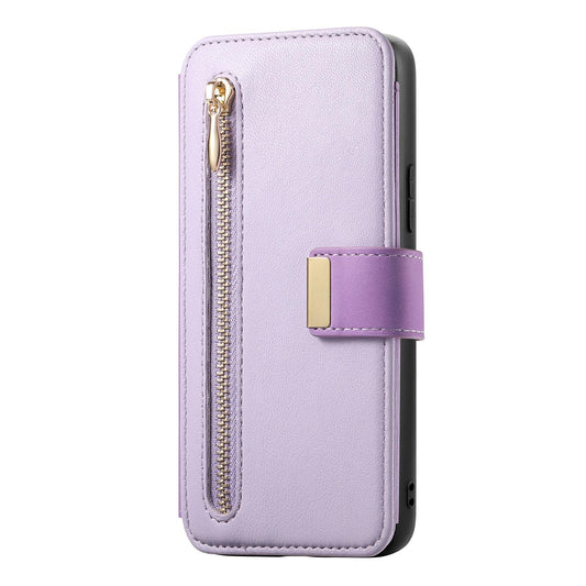 For Galaxy M56 5G Ring Zipper Wallet RFID Blocking MagSafe Leather Phone Case(Purple)