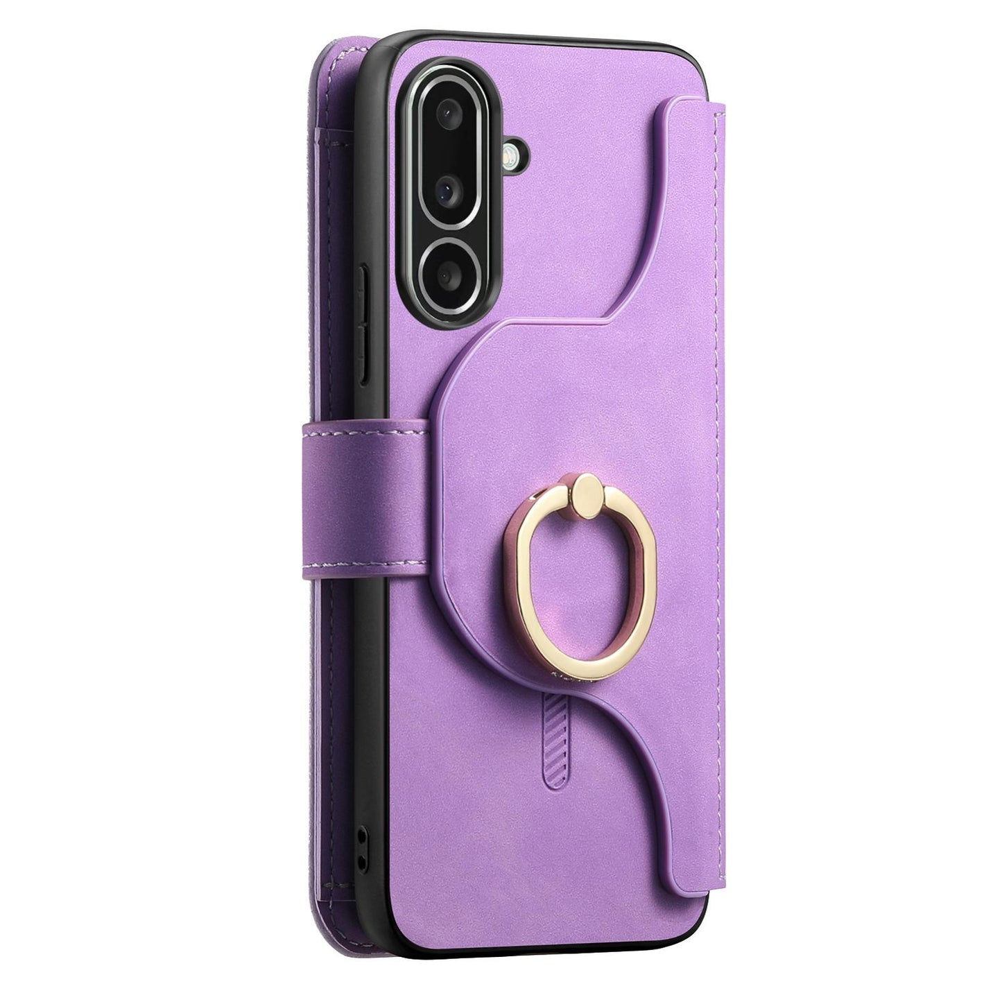 For Galaxy M56 5G Ring Zipper Wallet RFID Blocking MagSafe Leather Phone Case(Purple)