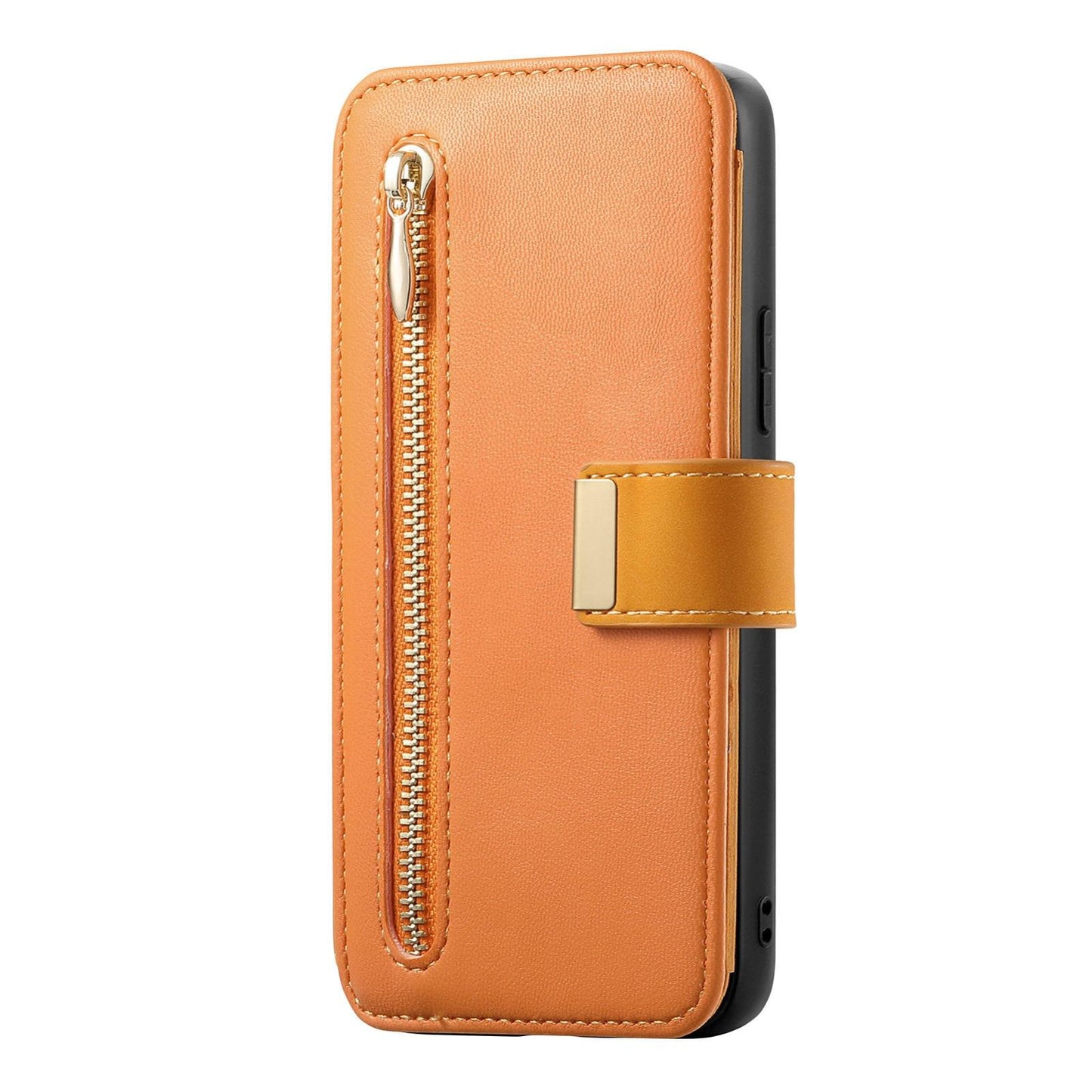 For Galaxy M56 5G Ring Zipper Wallet RFID Blocking MagSafe Leather Phone Case(Orange)