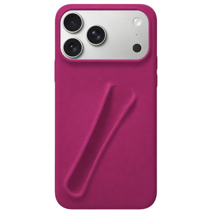 For iPhone 18 Pro / 17 Pro Lipstick Silicone 3D Phone Case - Raspberry - EDA009976902E