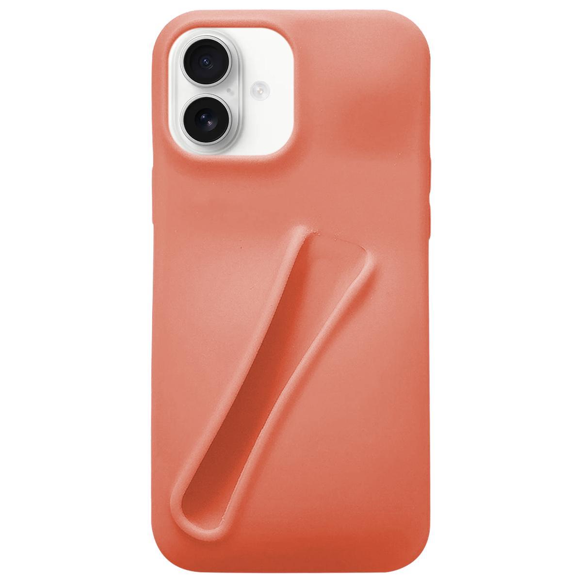 For iPhone 17 Lipstick Silicone 3D Phone Case - Orange - EDA009976903A