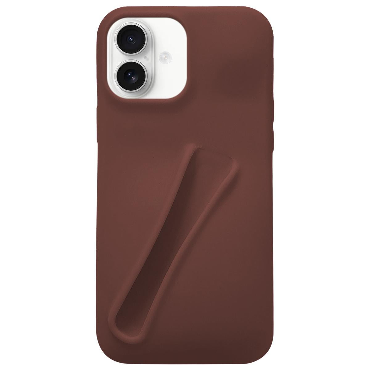 For iPhone 17 Lipstick Silicone 3D Phone Case - Coffee - EDA009976903C