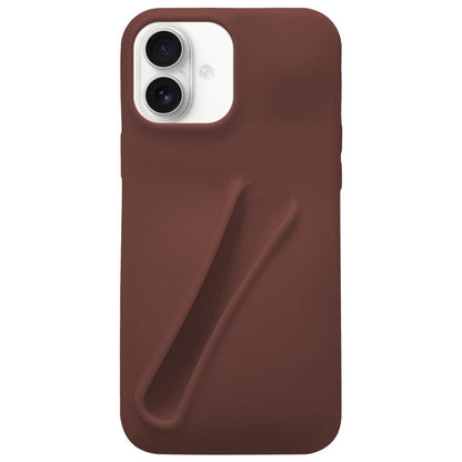 For iPhone 17 Lipstick Silicone 3D Phone Case - Coffee - EDA009976903C