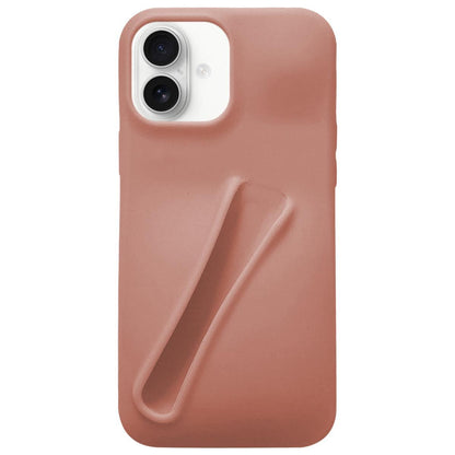 For iPhone 17 Lipstick Silicone 3D Phone Case - Milk Tea - EDA009976903D