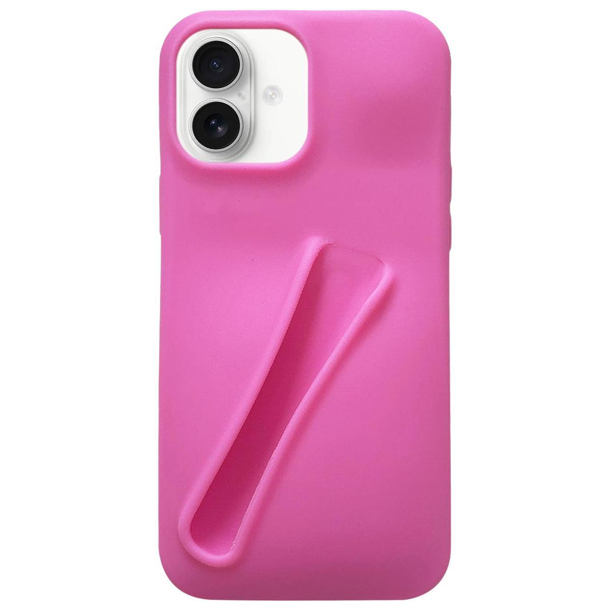 For iPhone 17 Lipstick Silicone 3D Phone Case - Pink - EDA009976903F
