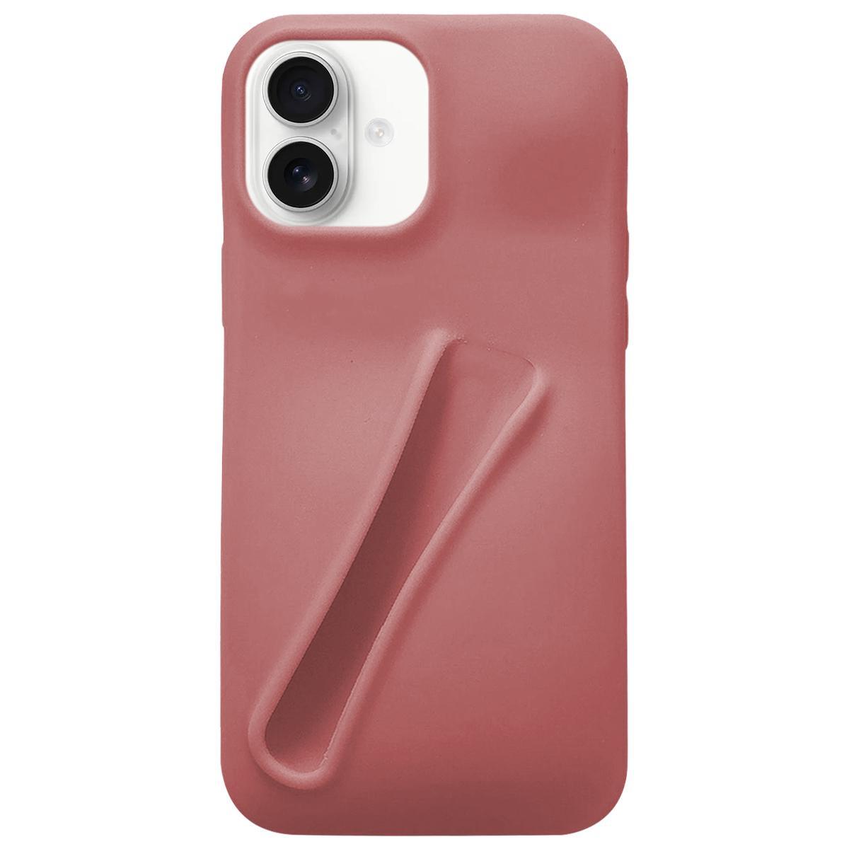 For iPhone 17 Lipstick Silicone 3D Phone Case - Pig Liver Red - EDA009976903G