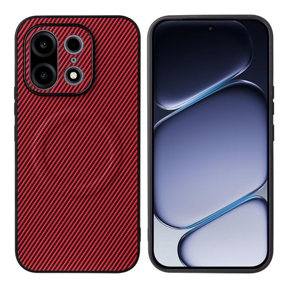 For OnePlus Turbo 6X Pro 5G Precise Cutout Carbon Fiber Texture Vegan Leather Phone Case - Red - EDA009977201B