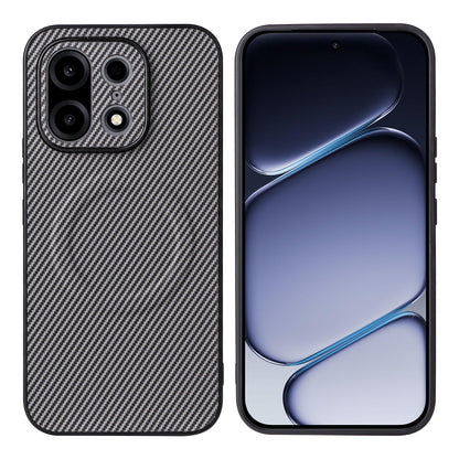For OnePlus Turbo 6X Pro 5G Precise Cutout Carbon Fiber Texture Vegan Leather Phone Case - Grey - EDA009977201C