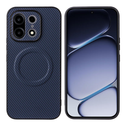 For OnePlus Turbo 6X Pro 5G Precise Cutout Carbon Fiber Texture Vegan Leather Phone Case - Blue - EDA009977201D