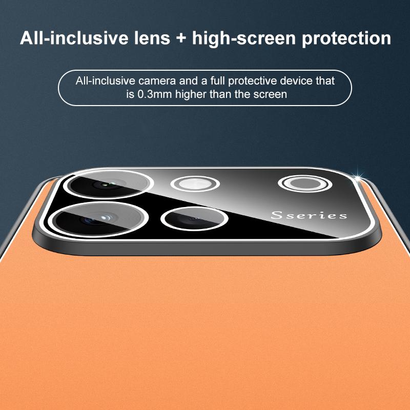 For vivo S60 5G Golden Shield Metal Frosted Lens Film Phone Case - Black - EDA009977801A