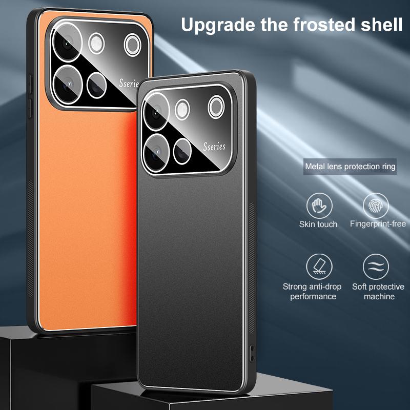 For vivo S60 5G Golden Shield Metal Frosted Lens Film Phone Case - Blue - EDA009977801B