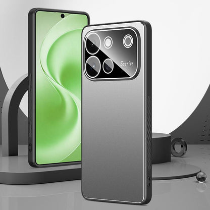 For vivo S60 5G Golden Shield Metal Frosted Lens Film Phone Case - Silver Grey - EDA009977801C
