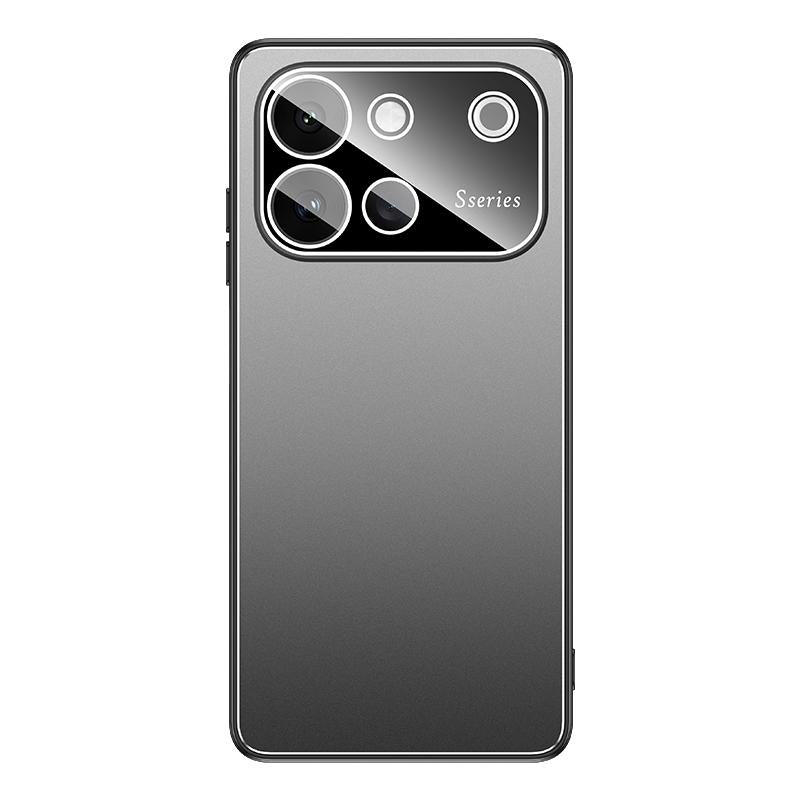 For vivo S60 5G Golden Shield Metal Frosted Lens Film Phone Case - Silver Grey - EDA009977801C