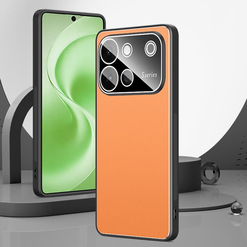 For vivo S60 5G Golden Shield Metal Frosted Lens Film Phone Case - Orange - EDA009977801D