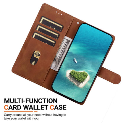 For Sony Xperia 10 VI Ethnic Pattern Embossed Vegan Leather Phone Case - Brown - EDA009978603A
