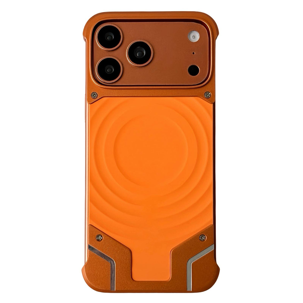 For iPhone 17 Pro Max Frameless Armor Silicone Wave Magnetic Phone Case - Orange - EDA009980301A