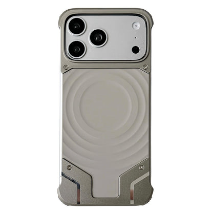 For iPhone 17 Pro Max Frameless Armor Silicone Wave Magnetic Phone Case - Titanium Color - EDA009980301B