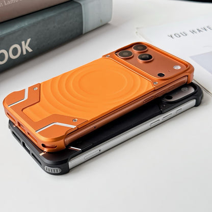 For iPhone 17 Pro Max Frameless Armor Silicone Wave Magnetic Phone Case - Orange - EDA009980301A