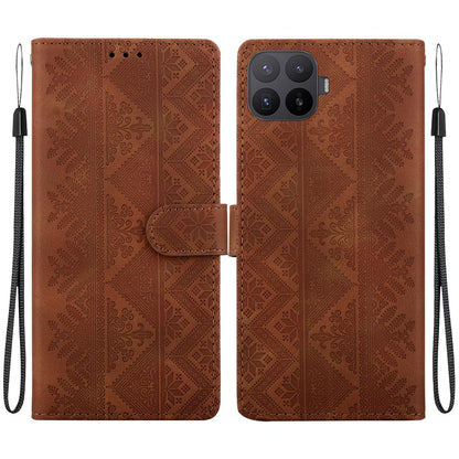 For Xiaomi 17T Pro 5G Ethnic Pattern Embossed Vegan Leather Phone Case - Brown - EDA009980901A