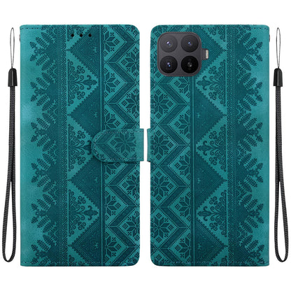 For Xiaomi 17T Pro 5G Ethnic Pattern Embossed Vegan Leather Phone Case - Green - EDA009980901B