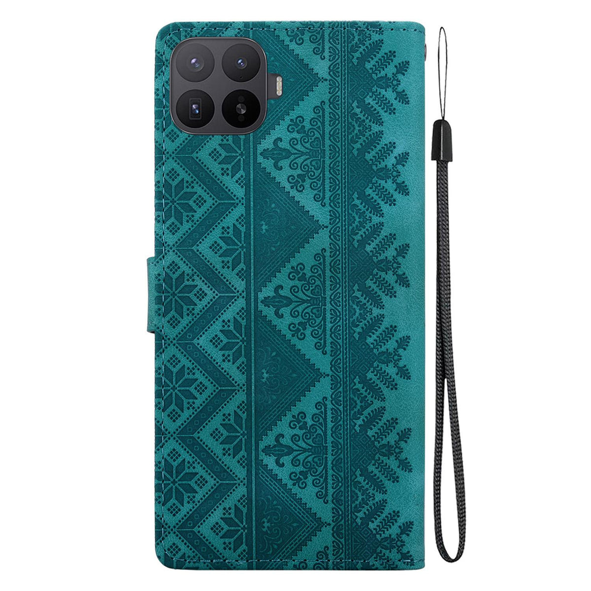 For Xiaomi 17T Pro 5G Ethnic Pattern Embossed Vegan Leather Phone Case - Green - EDA009980901B