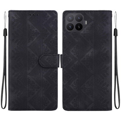 For Xiaomi 17T Pro 5G Ethnic Pattern Embossed Vegan Leather Phone Case - Black - EDA009980901F