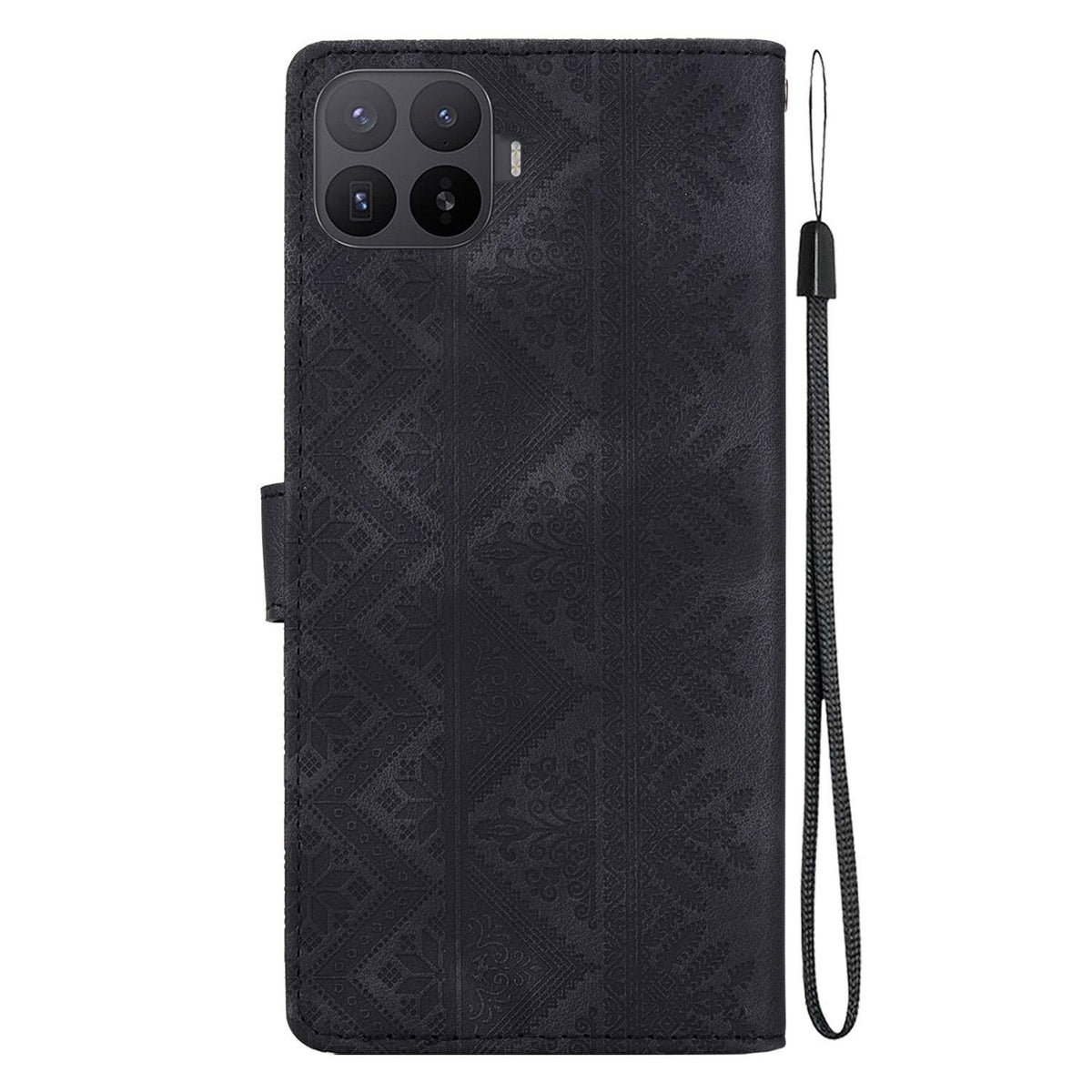 For Xiaomi 17T Pro 5G Ethnic Pattern Embossed Vegan Leather Phone Case - Black - EDA009980901F