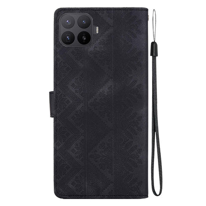 For Xiaomi 17T Pro 5G Ethnic Pattern Embossed Vegan Leather Phone Case - Black - EDA009980901F