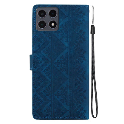 For Xiaomi 15T 5G Ethnic Pattern Embossed Vegan Leather Phone Case - Dark Blue - EDA009980904E