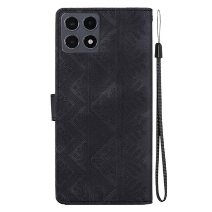 For Xiaomi 15T 5G Ethnic Pattern Embossed Vegan Leather Phone Case - Black - EDA009980904F