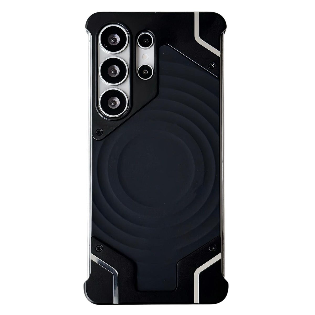 For Galaxy S26 Ultra 5G Frameless Armor Silicone Wave Magnetic Phone Case - Black - EDA009981301A