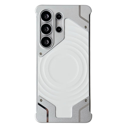 For Galaxy S26 Ultra 5G Frameless Armor Silicone Wave Magnetic Phone Case - Silver - EDA009981301B