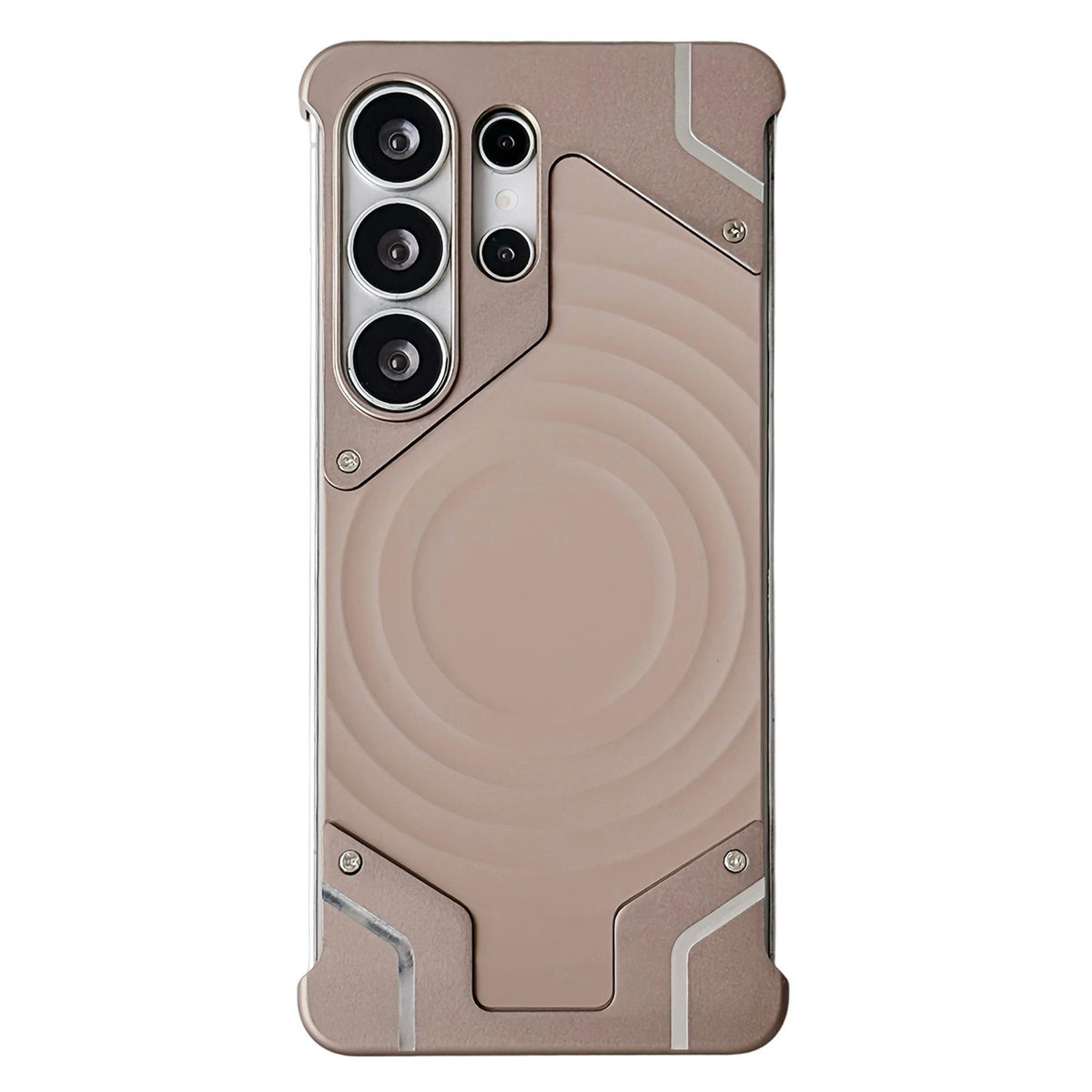 For Galaxy S26 Ultra 5G Frameless Armor Silicone Wave Magnetic Phone Case - Desert Gold - EDA009981301D
