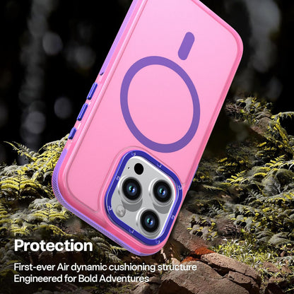 For iPhone 16 Pro Two-tone Contrast Magnetic Phone Case - Pink - EDA009981501A