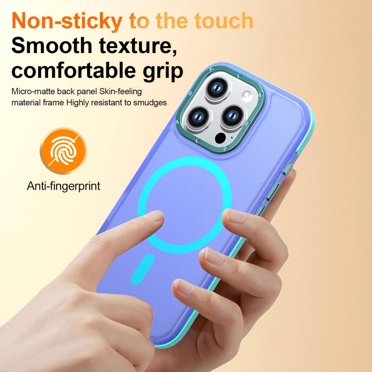 For iPhone 16 Pro Two-tone Contrast Magnetic Phone Case - Blue - EDA009981501B