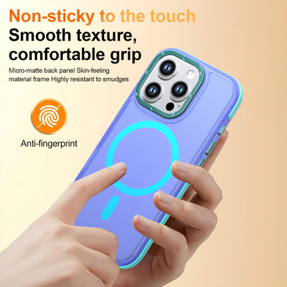 For iPhone 16 Pro Two-tone Contrast Magnetic Phone Case - Blue - EDA009981501B
