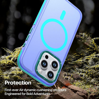 For iPhone 16 Pro Two-tone Contrast Magnetic Phone Case - Blue - EDA009981501B
