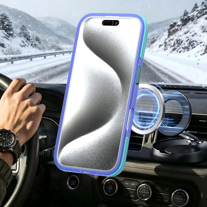 For iPhone 16 Pro Two-tone Contrast Magnetic Phone Case - Blue - EDA009981501B