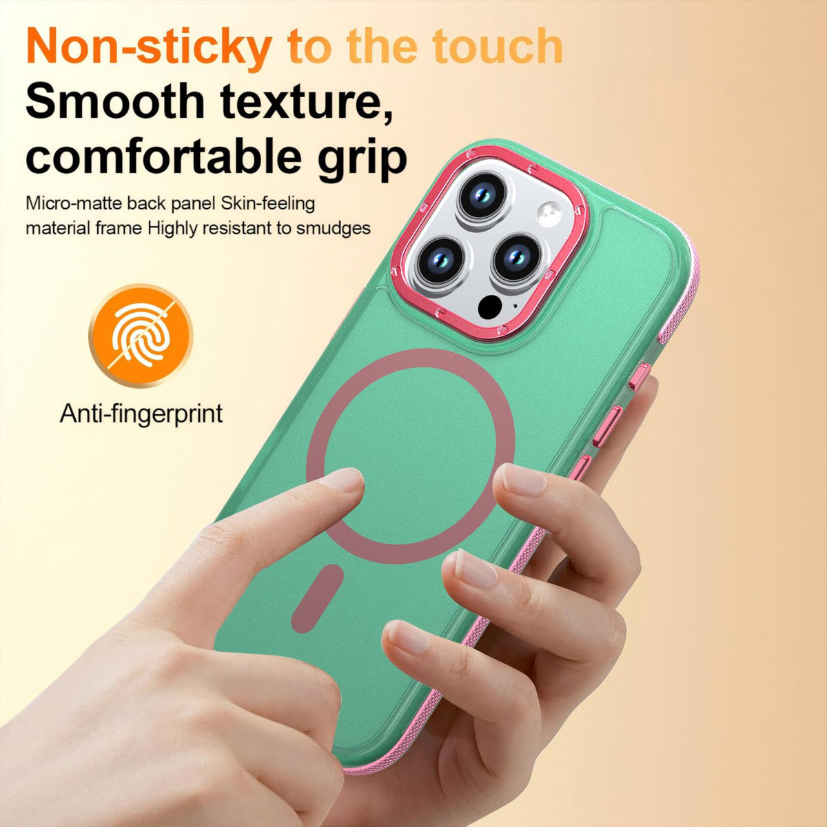 For iPhone 16 Pro Two-tone Contrast Magnetic Phone Case - Green - EDA009981501C