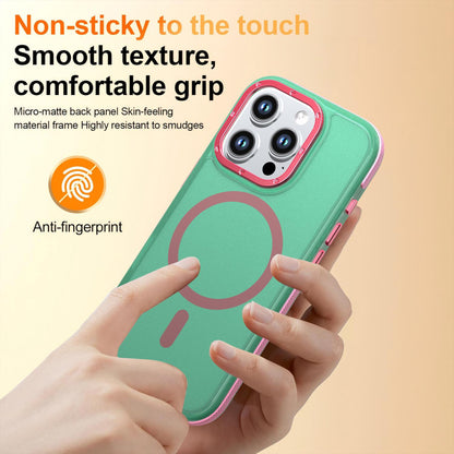 For iPhone 16 Pro Two-tone Contrast Magnetic Phone Case - Green - EDA009981501C