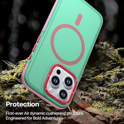For iPhone 16 Pro Two-tone Contrast Magnetic Phone Case - Green - EDA009981501C