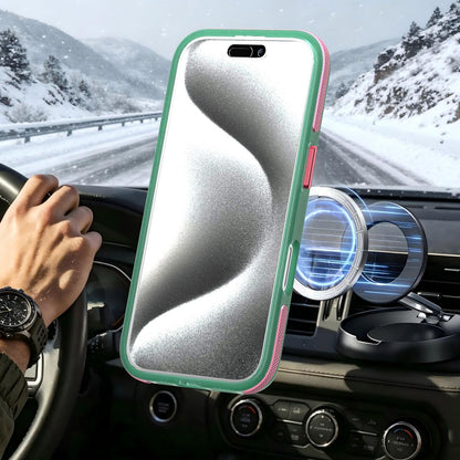 For iPhone 16 Pro Two-tone Contrast Magnetic Phone Case - Green - EDA009981501C