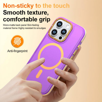 For iPhone 16 Pro Two-tone Contrast Magnetic Phone Case - Purple - EDA009981501D