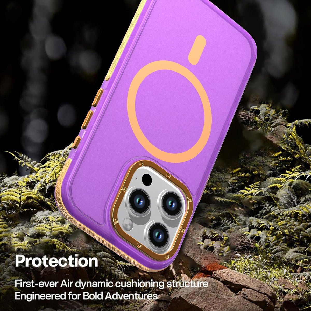 For iPhone 16 Pro Two-tone Contrast Magnetic Phone Case - Purple - EDA009981501D