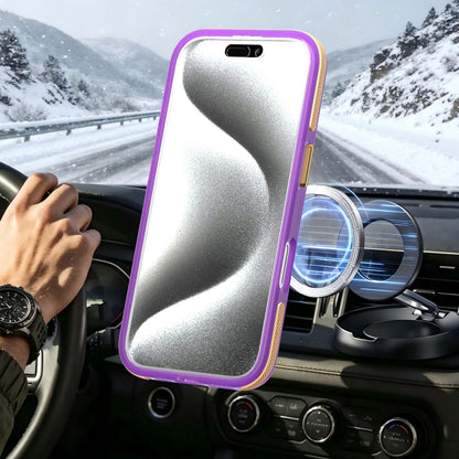 For iPhone 16 Pro Two-tone Contrast Magnetic Phone Case - Purple - EDA009981501D