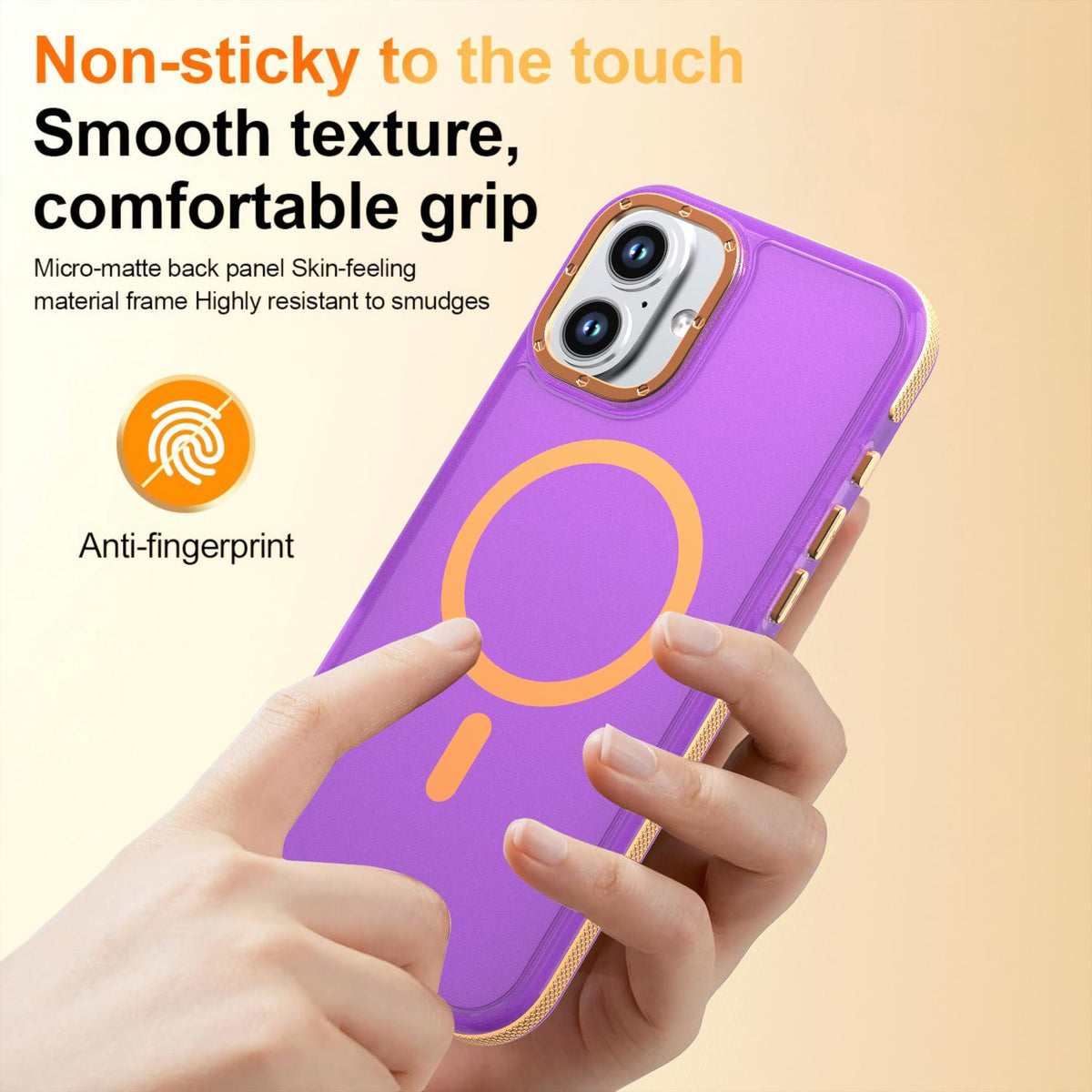 For iPhone 16 Plus Two-tone Contrast Magnetic Phone Case - Purple - EDA009981502D