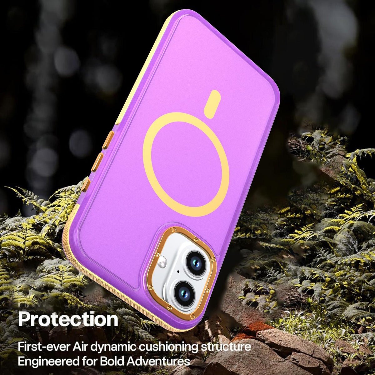 For iPhone 16 Plus Two-tone Contrast Magnetic Phone Case - Purple - EDA009981502D