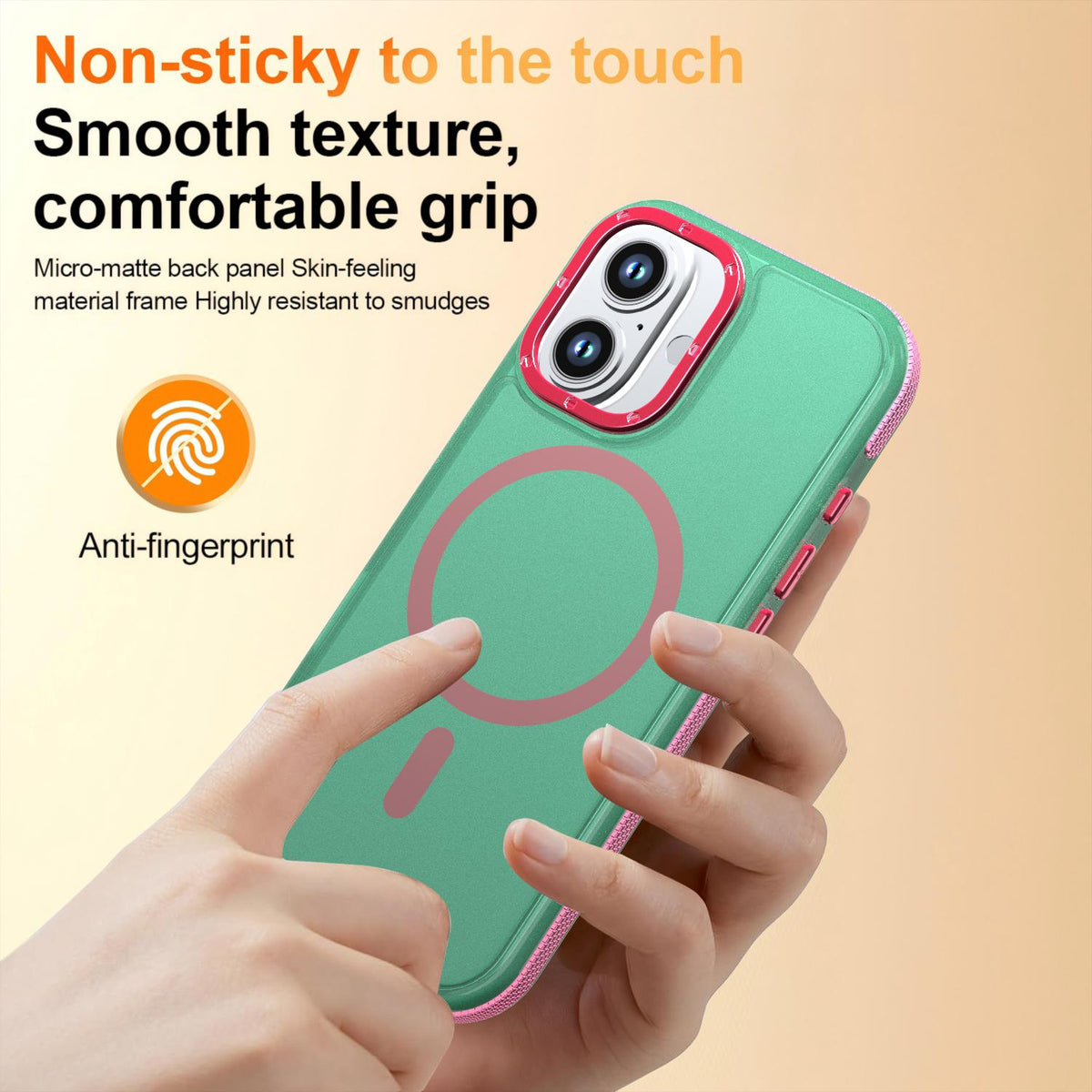 For iPhone 16 Two-tone Contrast Magnetic Phone Case - Green - EDA009981503C