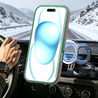 For iPhone 16 Two-tone Contrast Magnetic Phone Case - Green - EDA009981503C