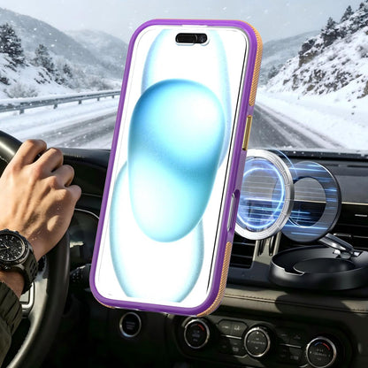 For iPhone 16 Two-tone Contrast Magnetic Phone Case - Purple - EDA009981503D